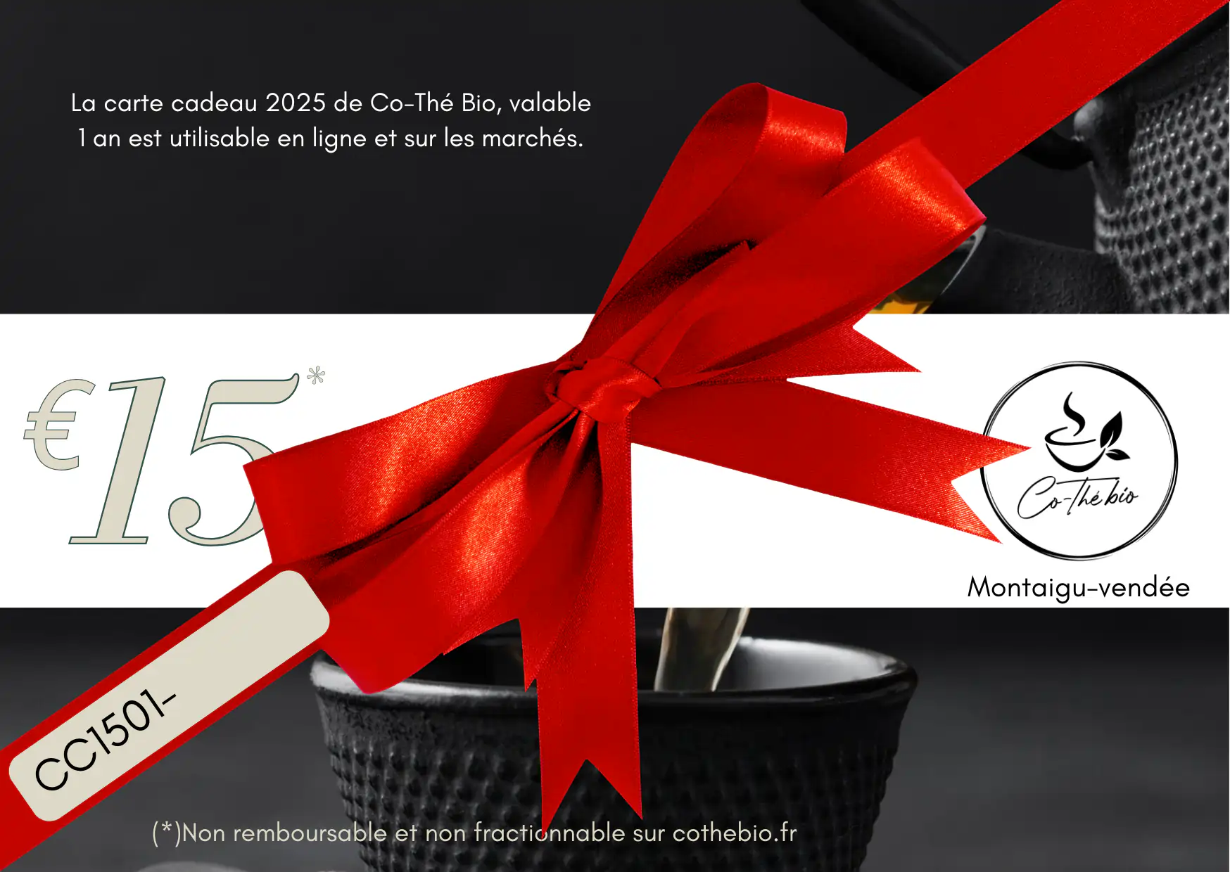 Carte Cadeau Co-Thé Bio 15€