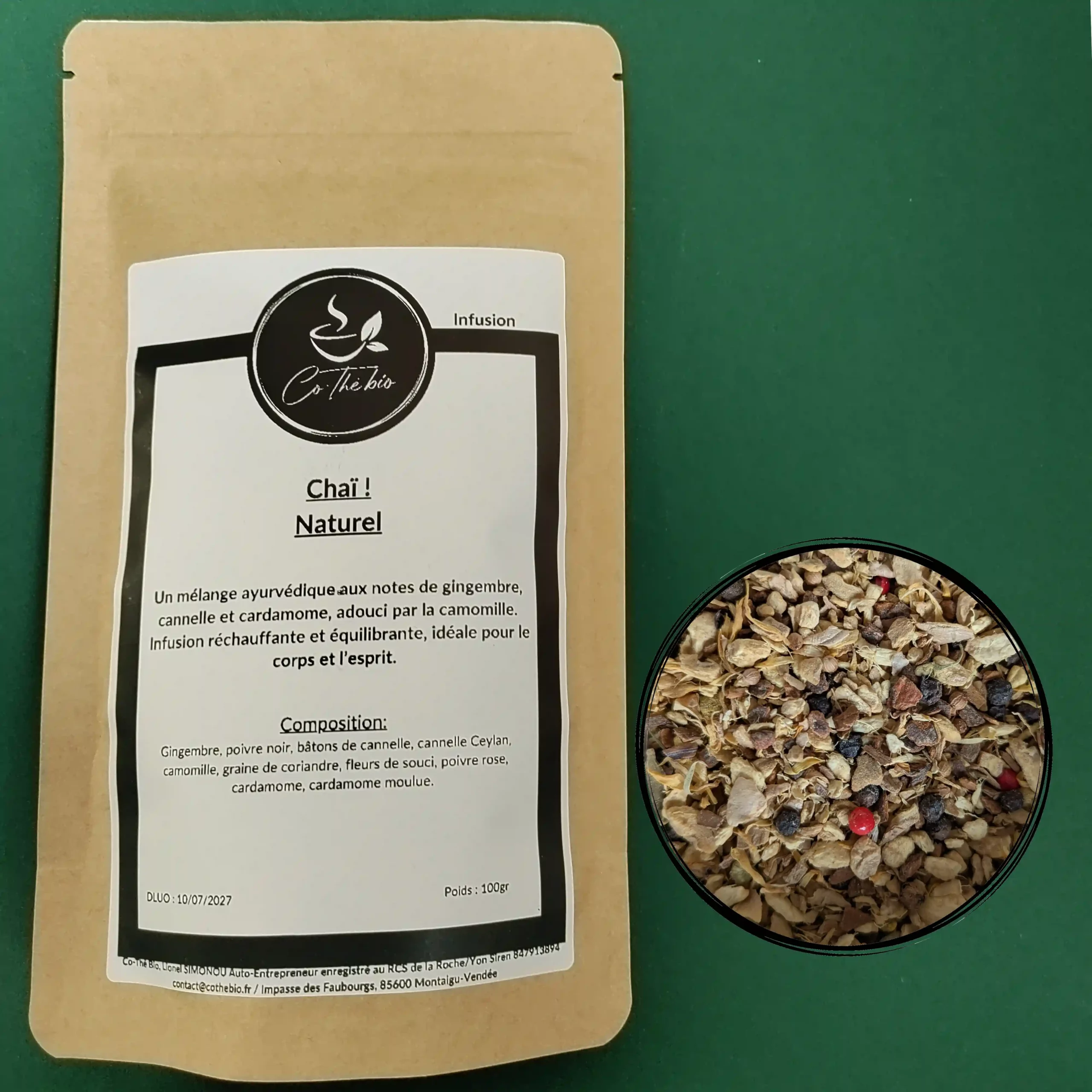 Chaï Ayurvedique Bio Épices Chaï Co-Thé Bio